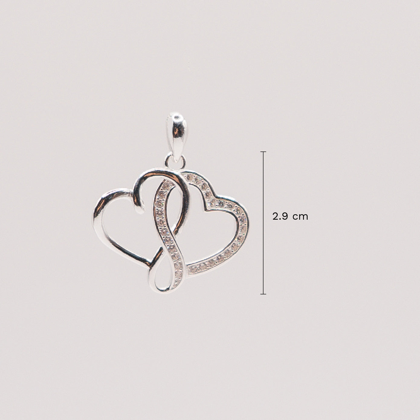 Colgante Corazón con Circones e Infinito